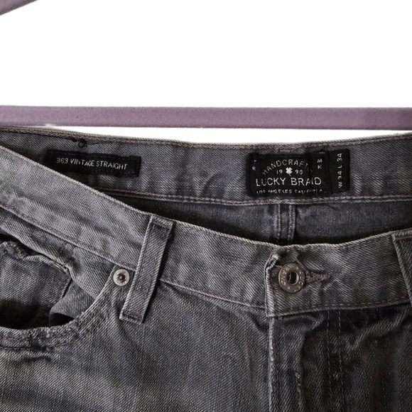 **SOLD** Lucky Brand Men's 363 Vintage Straight Gray Jeans - Picture 3 of 8